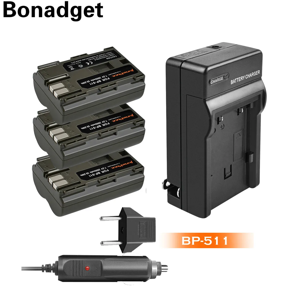 Bonadget 2800 мА/ч, BP-511 BP511 BP 511 BP-511A Замена для Canon G6 G5 G3 G2 G1 EOS 300D 50D 40D 30D 20D 5D Камера Батарея