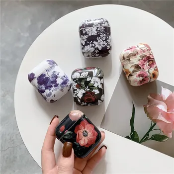 

vintage flower elegant pattern blurtooth wireless headphone charging case for apple airpods 1/2 protective cover