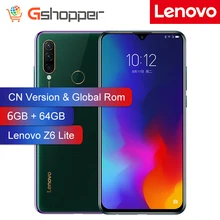 Lenovo Z6 Lite с глобальной прошивкой, 6 ГБ, 64 ГБ, смартфон OTA Snapdragon 710, четыре ядра, сотовый телефон, 16 МП, тройная камера, полный экран, 4050 мАч