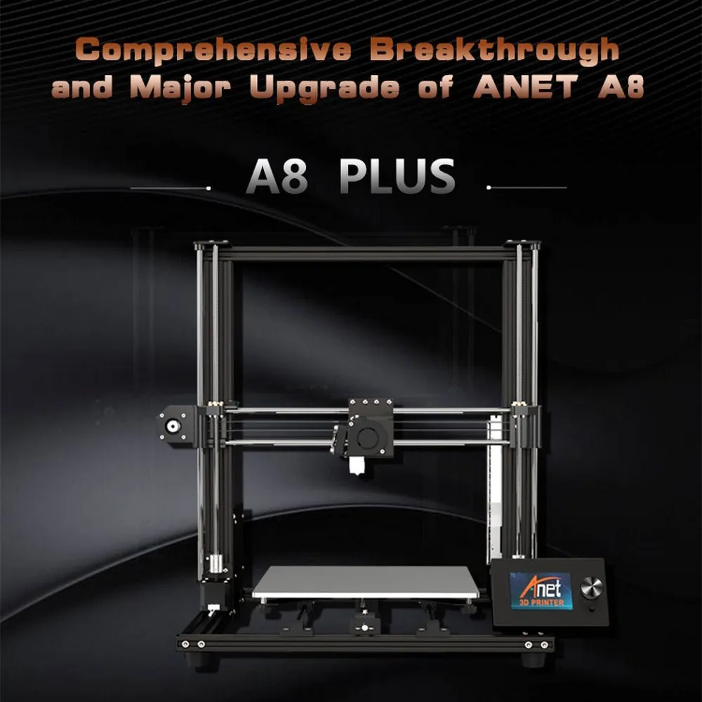 Модернизированный Anet A8 плюс 3D-принтеры Высокоточный DIY A8 плюс 3D-принтеры Self-монтажные алюминиевые сплав рама со съемными ЖК-дисплей Экран