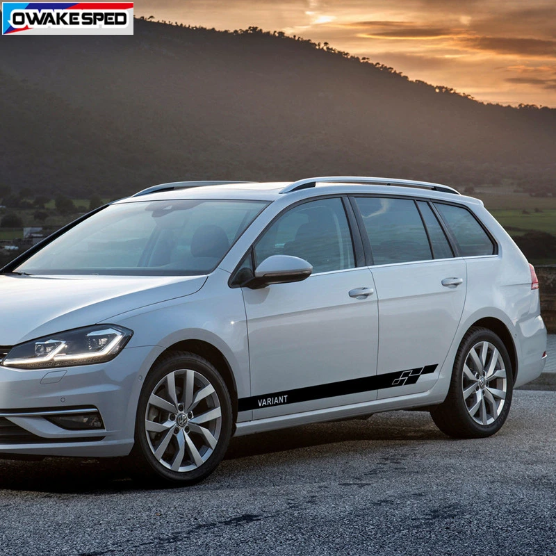 2pcs Sport Stripes Car Door Side Skirts Sticker For Volkswagen-B8 Variant All SUV Auto Body Decor Vinyl Decal Tuning Accessories (1)