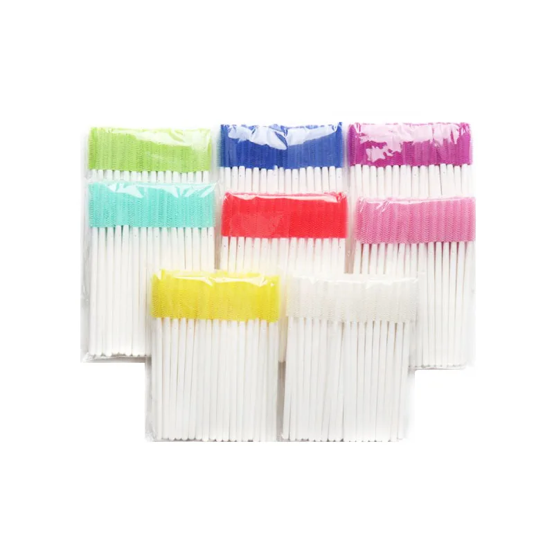 

100pcs/lot Colored Makeup Brushes Disposable Eyelash Brush Extension Mascara brush Make Up Tools Cosmetic Set Makeup brushes