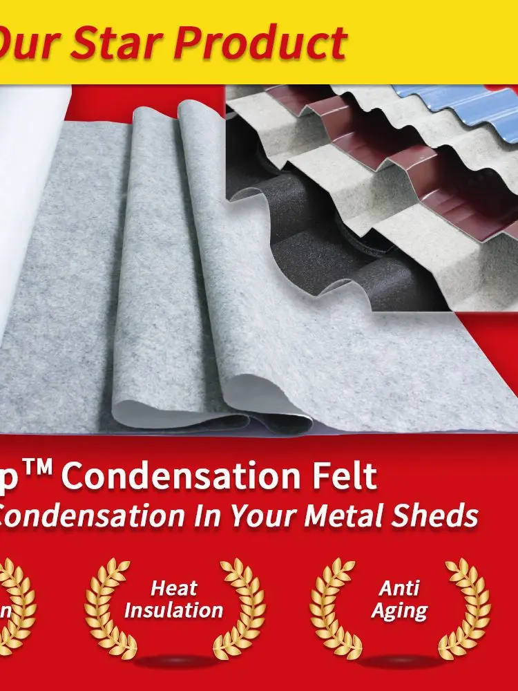 AntiCondensationFeltLayerFabricSheetsforMetalRoofingSheetsBox