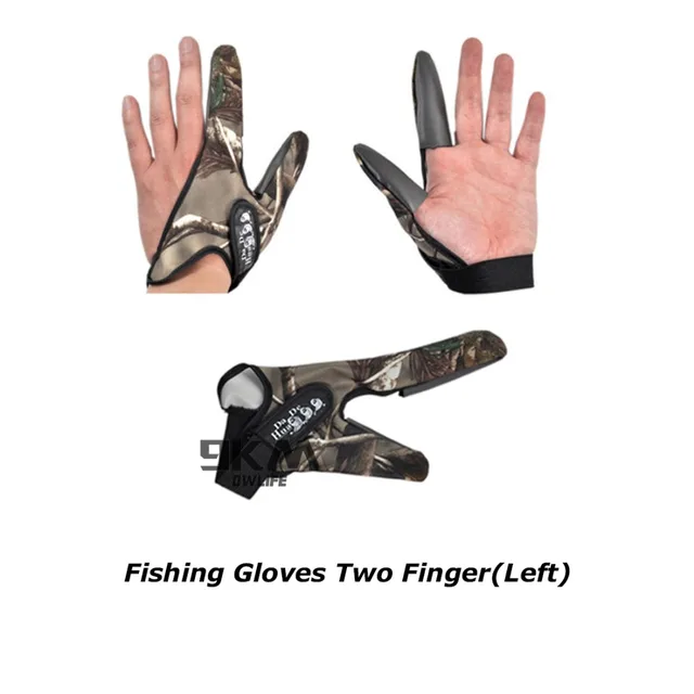 Single/Two Finger Fishing Gloves Anti-Slip Elastic Casting Line