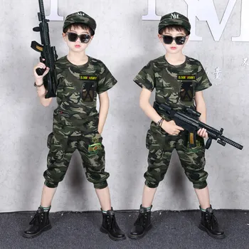 

2020 Summer Boys Clothes Set Fashion Kids Sets For Boys Short Sleeve Camouflage Print Clothes + Shorts Boys Outfits Ropa Nina
