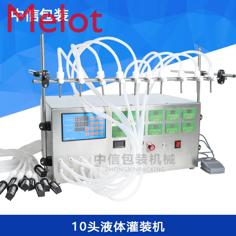 

8-10 Head Electric CNC Pump Liquid Filling Machine 3-4000ml Liquid Perfume Fruit Juice Essential Oil Filling Machine