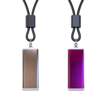 

2 Set Wearable Air Purifier Cleaner Portable Negative Ion Air Freshener Smoke-Gold & Purple