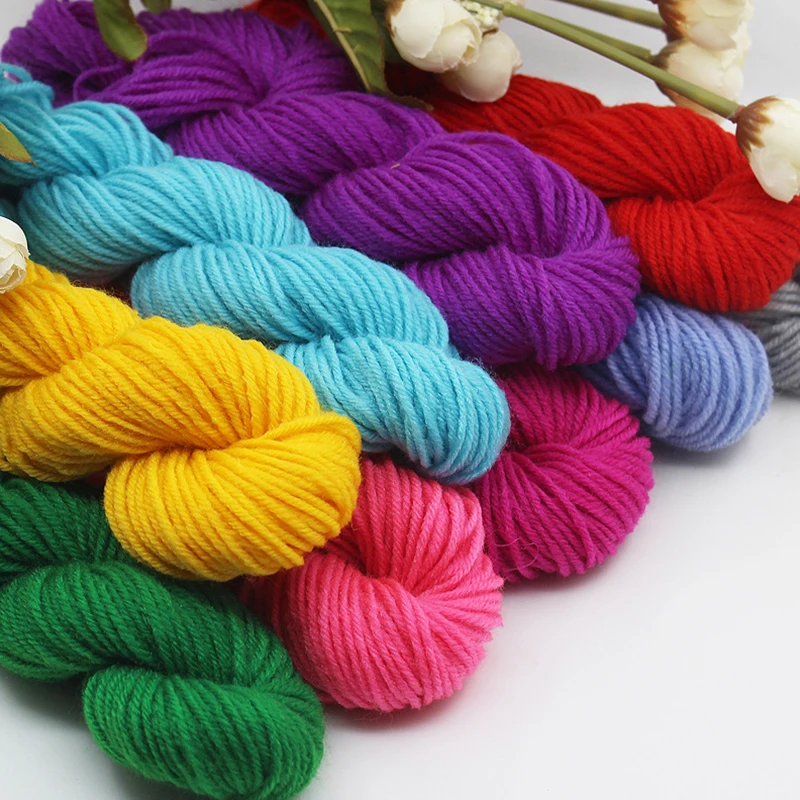 Цветная пряжа из экологически окрашенной чесаной пряжи, не скатывается, яркая пряжа из смешанного полиэстера для вязания свитера