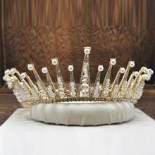 Свадебный головной убор золотые короны в стиле барокко трендовые свадебные диадемы аксессуары для волос