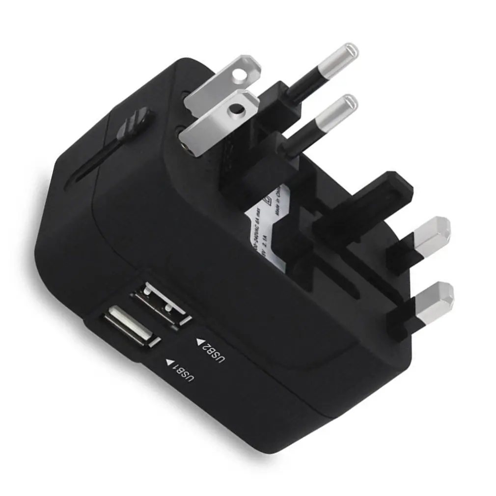 Все в одном Универсальный международный штекер Адаптер 2 USB порт мир ...
