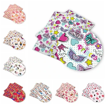 

Huangtao Diy accessories 30*136cm Printed Faux Synthetic Leather for Bow,DIY handmade Materials
