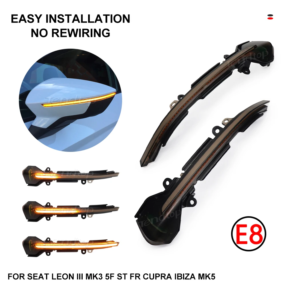 Светодиодный динамический поворотный сигнал для SEAT Leon III Mk3 5F 13-19 Ibiza KJ Mk5 V Arona 17-19