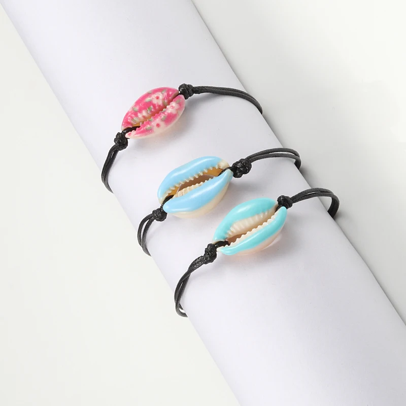 

Boho 23 Colors Nature Cowrie Shell Rope Chain Adjustable Bracelets for Women Girls Fashion Seashell Bracelet Beach Jewelry Gifts
