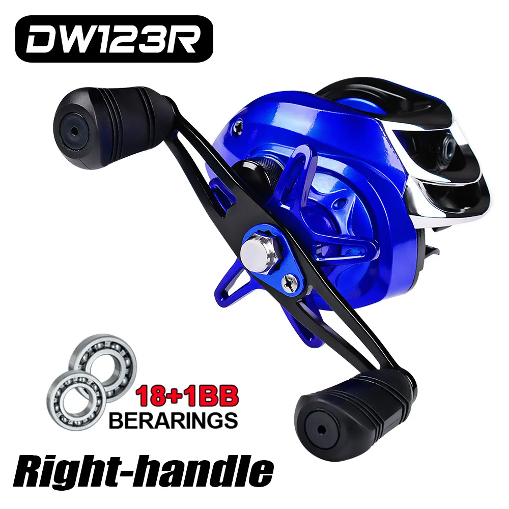 Blue Right Q& L 18+ 1BB 7,1: 1 Carretilha de pesca molinete мультипликатор baitcasing Центробежная катушка двойной тормоз приманка литье катушки - Цвет: Blue Right