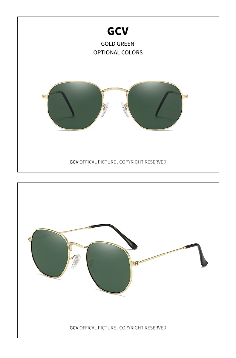 Classic Retro Hexagon Sunglasses Metal Frame Polarised Eyewear_voghion.com