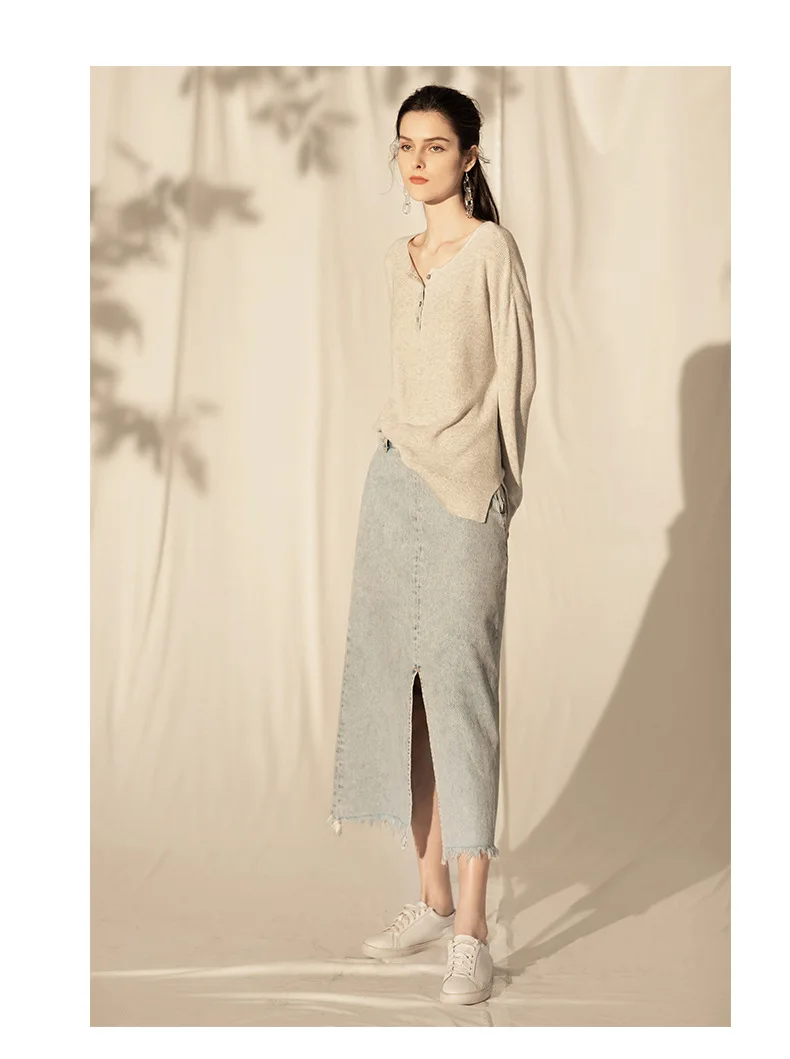 LZJN 2019 New Women Sweater Button Round Neck Women Basic Loose Knitted Pullover Women Sweaters And Pullovers Knit Jumper (20)