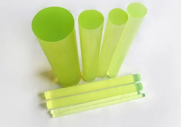 500mm length PU nylon rods sticks Polyurethane rod stick 10mm-100mm Outside Diameter YELLOW