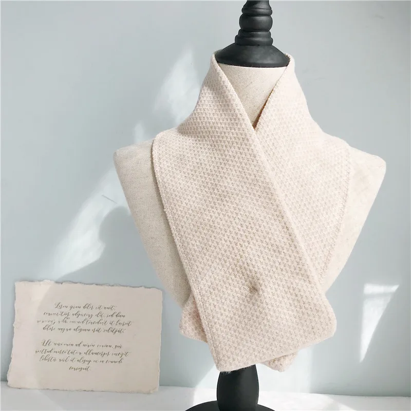 

The Trend Soft Scarf Is Thick Warm And Knitted Wool In Winter It Versatile Pure Color Short Style Simple Multi-colo SWJ4003