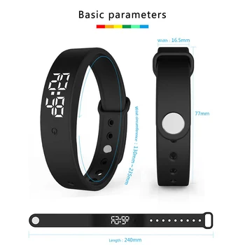 

Smart Bracelet Temperature Measuring Fever Monitor Health Fitness Smart watch LED Display Digital Watch for Men Women Kids