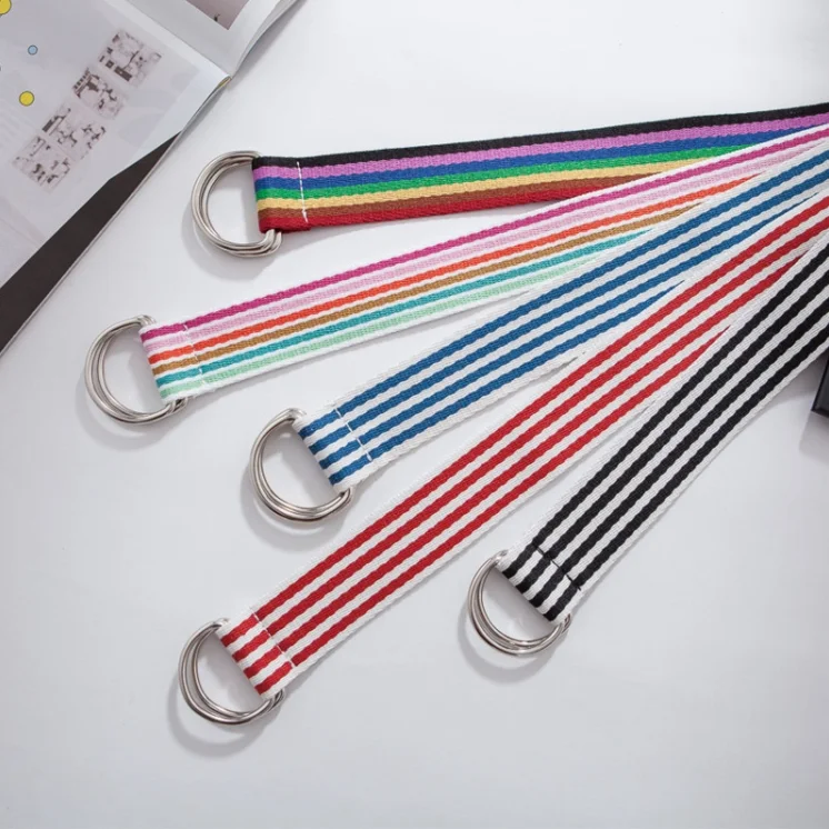 Новинка 1 шт. мужской и женский пояс с металлической пряжкой двойные кольца