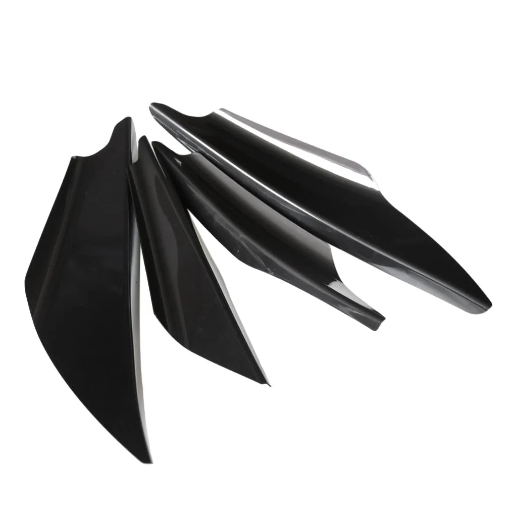 4pc Universal FRONT BUMPER Flexible Add On SPOILER CANARDS SPLITTERS FINS PU