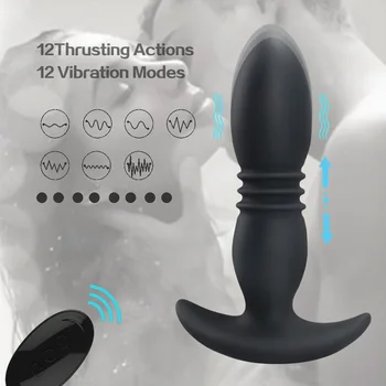 VETIRY Anal Vibrator Telescopic Vibrator Male Prostate Massager Remote Control Dildo Butt Plug Vibrator Anal Sex Toys For Men 3