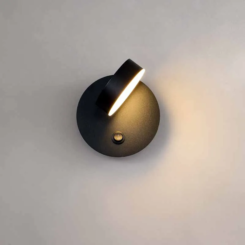 

Post modern simple LED wall lamp hotel room wall lamp rotatable bedroom lamp with switch bedside reading light