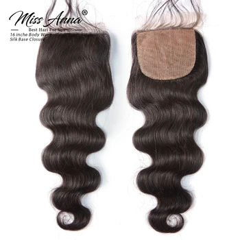 

[MissAnna] OneCut Wholesale Body Wave Hair 4*4 Silk Base Lace Closure Remy Human Hair Pre Plucked Hairline With Baby Hair