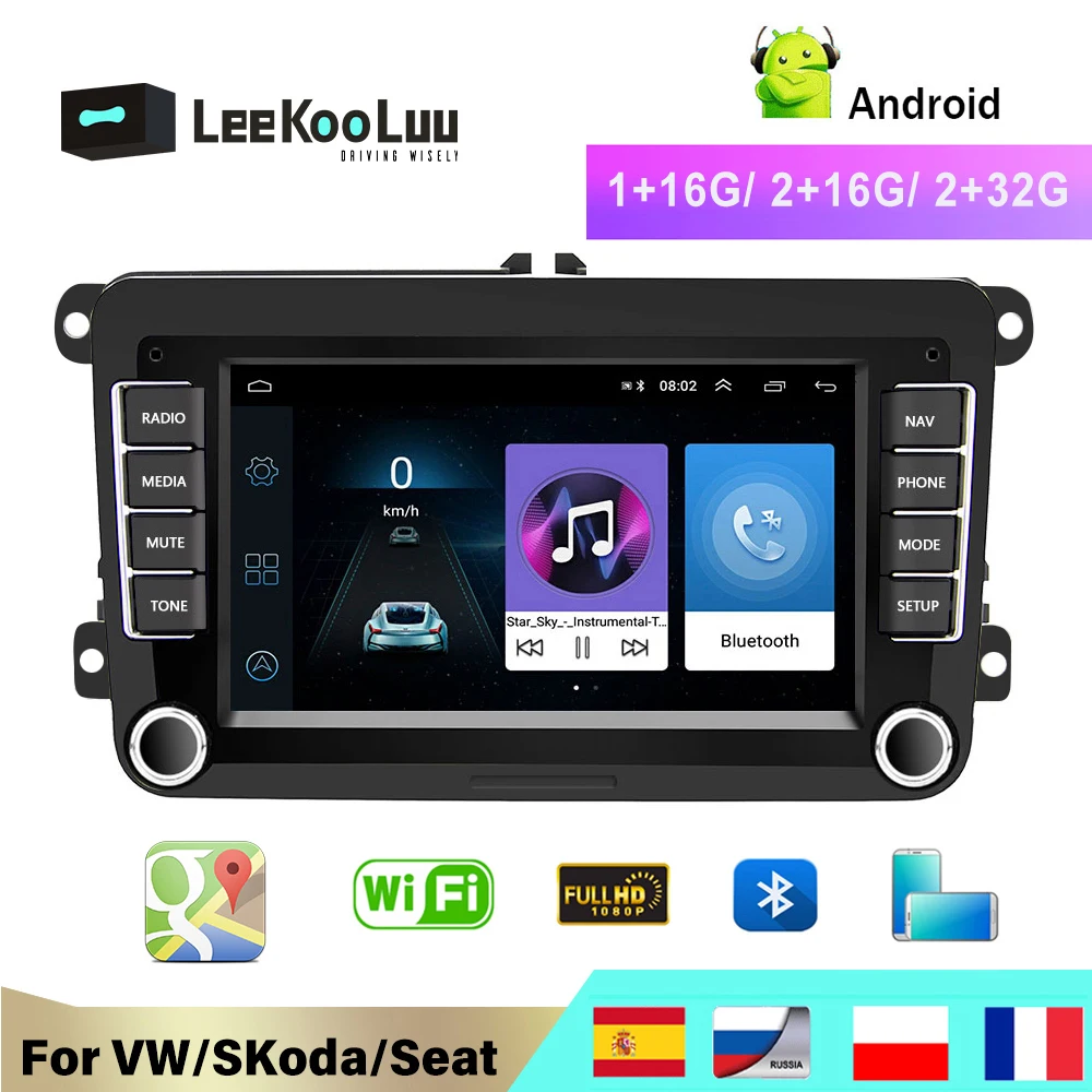 LeeKooLuu 2Din Car Radio GPS For VW/Volkswagen/Golf/Polo/Tiguan/Passat/b7/b6/SEAT/leon/Skoda/Octavia Android Car Multimedia
