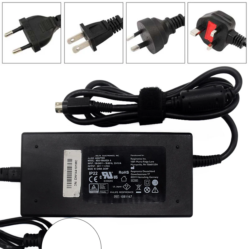 Для Philips вентилятор Delta MDS-100AAS24 A Источник питания зарядное устройство 3 pin 24V 4.16A-б/у