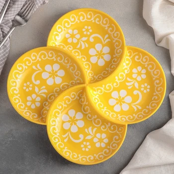

Menazhnitsa 28 cm "Blend", 4 sections, color white-yellow