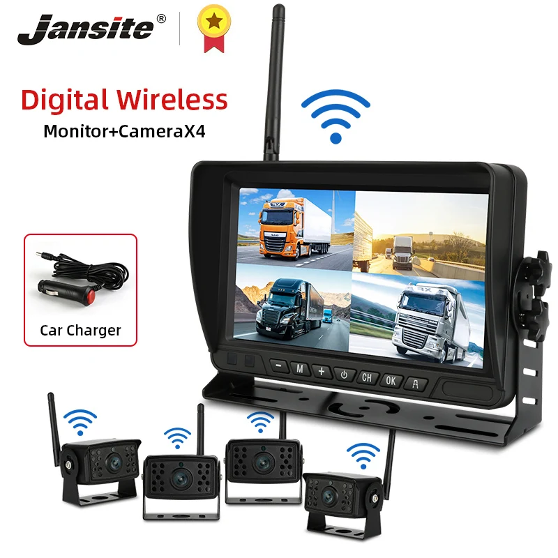 Jansite 7 \цифровой Беспроводной регистратор грузового автомобиля AHD DVR 4-канальный видеорегистратор с разделенным экраном для контроля уровня ... Jansite 7 \цифровой Беспроводной регистратор грузового автомобиля AHD DVR 4-канальный видеорегистратор с разделенным экраном для контроля уровня ...