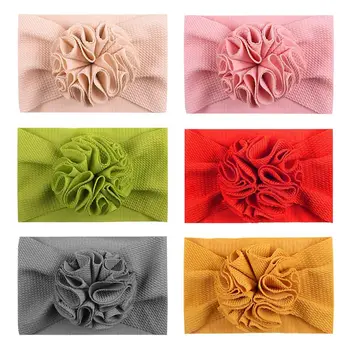 

Newborn Baby Girl Lovely Flower Headband Headwrap Elastic Wide Hair Bands Turban