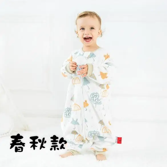 Спальный мешок для новорожденных; хлопковое детское платье; уплотненные пеленальные раздельные комбинезоны; Одежда для младенцев; Хлопок; BMT052 - Цвет: BMT052H-Thin
