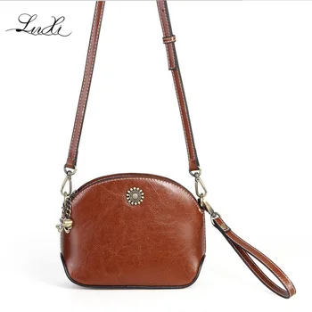 

YILUNXI New leather female handbags coffee fashion shoulder bags Mini shell bag Messenger bag small crossbody bag