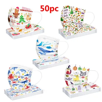 

50pc Children's Mask Disposable Face Masks Industrial 3 Layer Ear Loop Mascarillas Soft Breathable Cute Hygiene Kids Face Mask