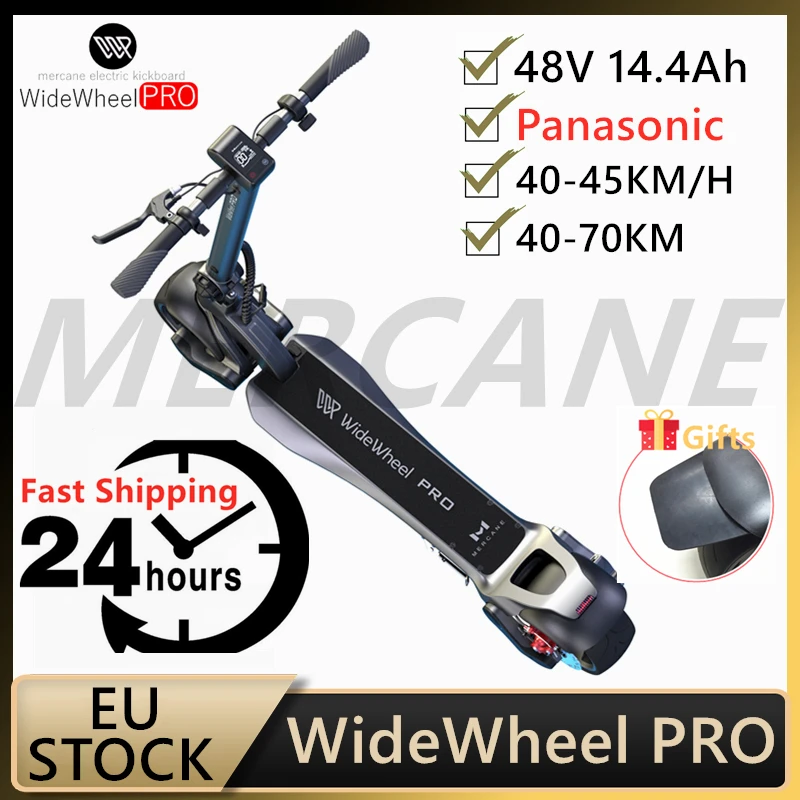 US $668.98 EU Stock New Mercane WideWheel Pro Smart Electric Scooter 48V 1000W Kickscooter Wide Wheel Dual Motor Disc Brake Skateboard