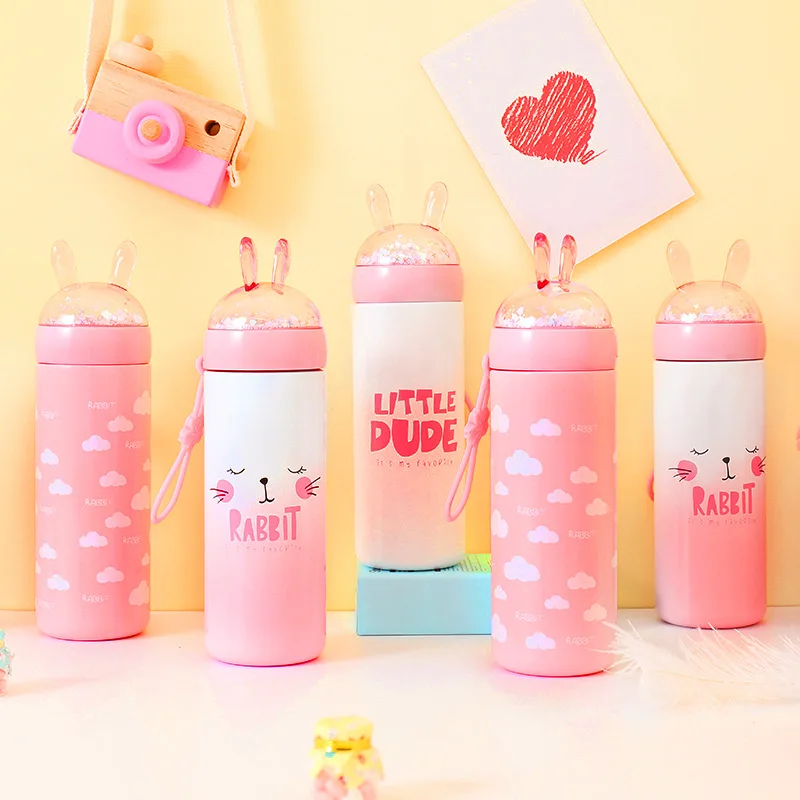 

W0085 Vacuum Cup/flask Women's INS Harajuku-Style Students Small And Portable Korean-style Mini Cute Creative Meng Water Cup