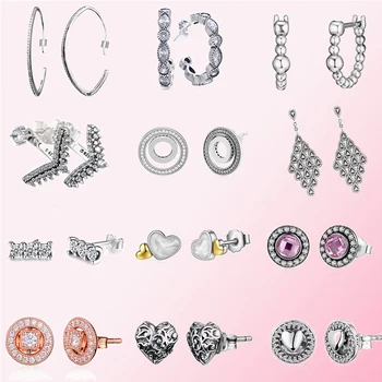 

2019 100% 925 Sterling Silver Classic Authentic Circle Tassel Earrings Ladies Charm Fashion DIY Jewelry Free Shipping