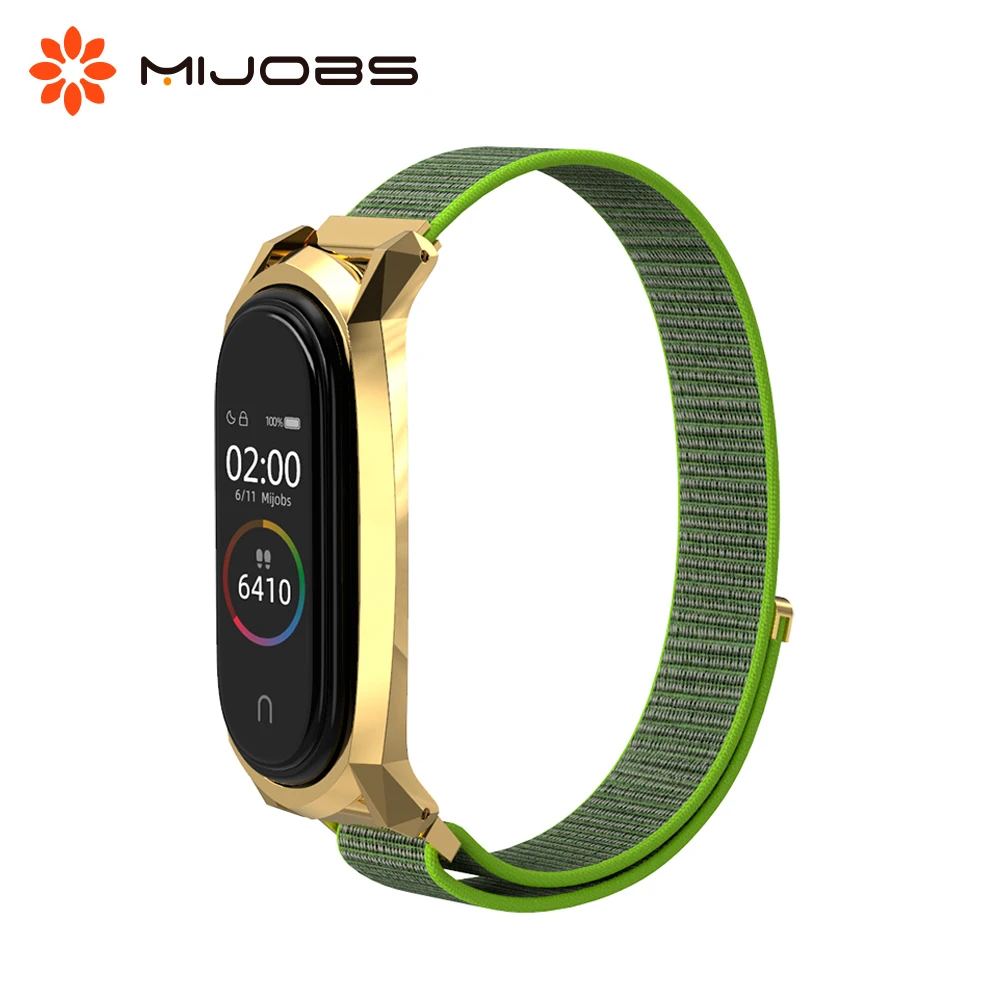 Ремешок Mijobs для Mi Band 4 нейлоновый браслет Xiaomi 3 Смарт часы наручный ремешок Miband из