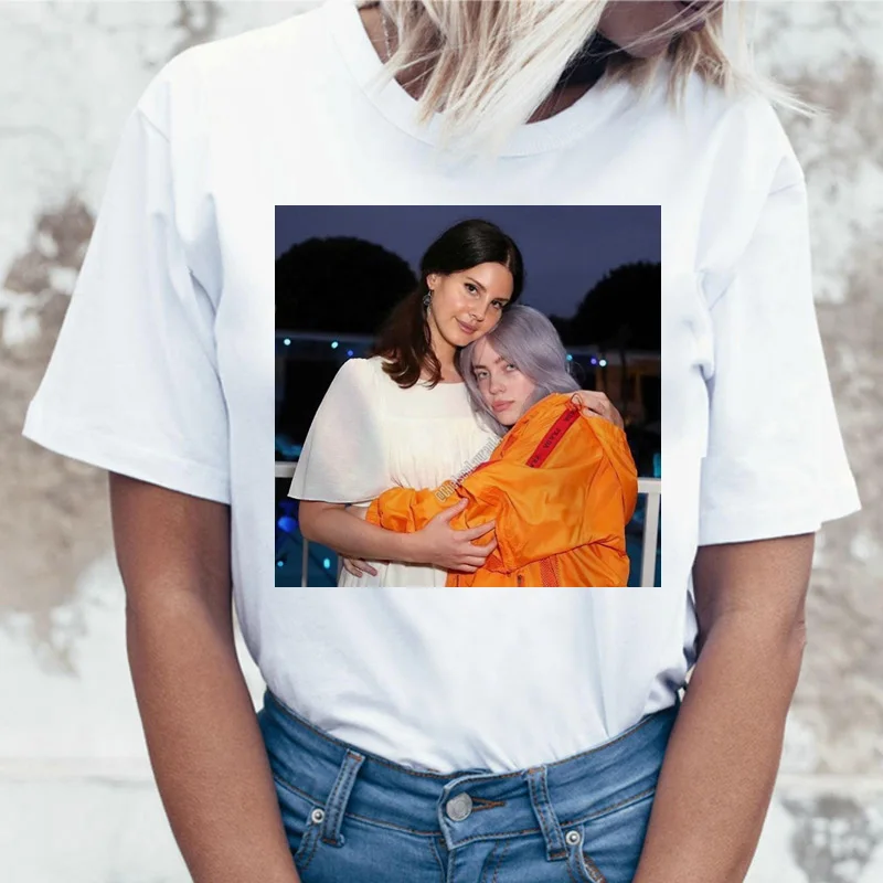 Футболка lana del rey, Корейская женская забавная мультяшная одежда, футболка, Harajuku, женская одежда, Ullzang, топ, футболка с принтом - Цвет: 21907