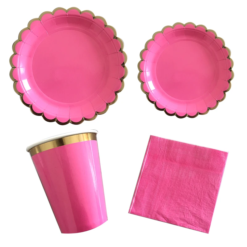 40 шт./компл. красная одноразовая посуда тарелки салфетки под чашки для ребенка