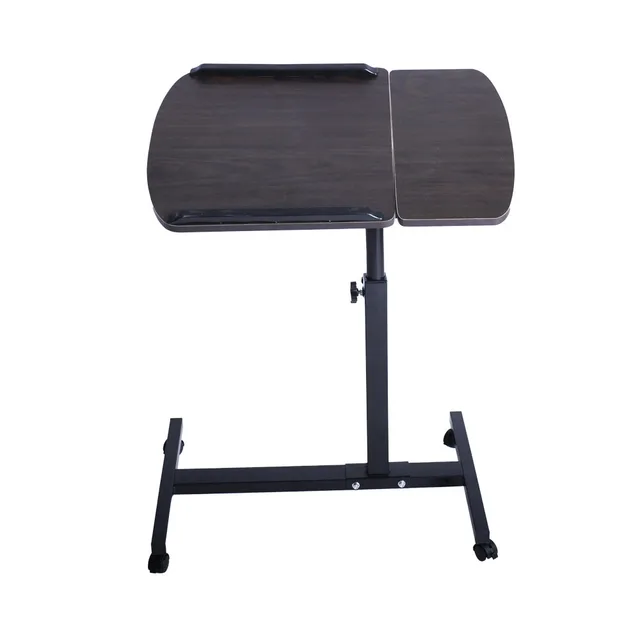 Foldable Computer Table Standing Desk Lifting Movable Study Table Adjustable Portable Laptop Desks Laptop Bed Tables 40*60cm Black Walnut