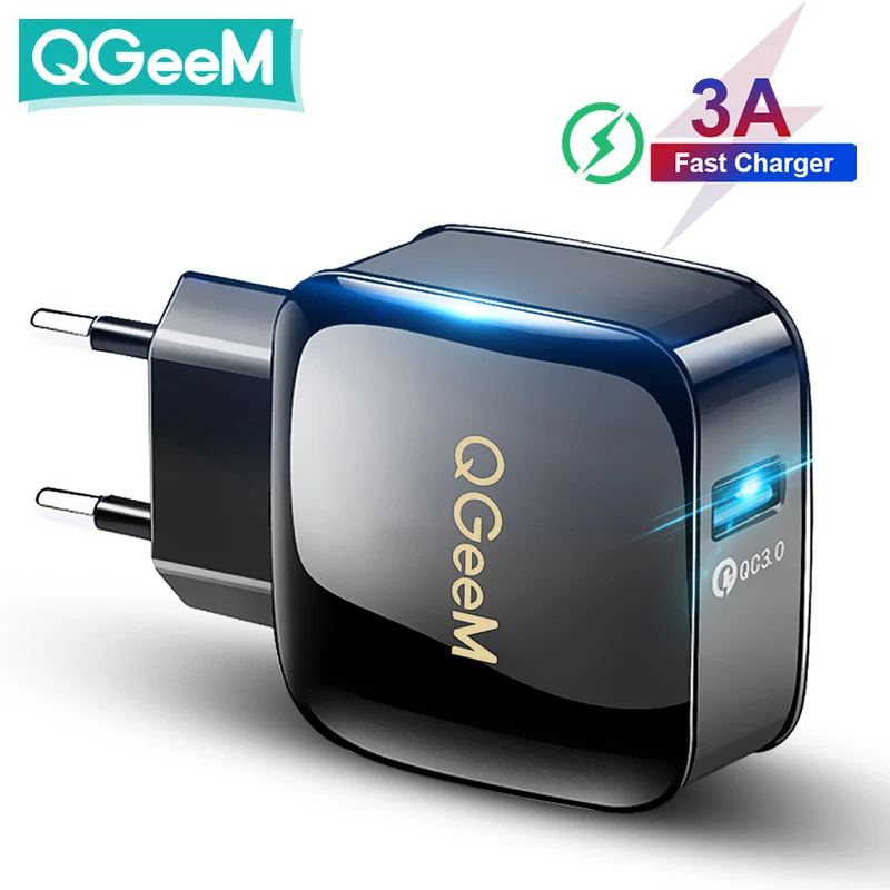 QGEEM QC 3.0 USB Charger Quick Charge 3.0 Phone Charger for iPhone EU US Plug 12V Adapter Fast Charger for Huawei Samsung Xiaomi