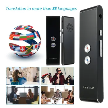 

T8 Portable Mini Wireless Smart Translator 33 Languages Two-Way Real Time Instant Voice Translator APP Bluetooth Multi-Language