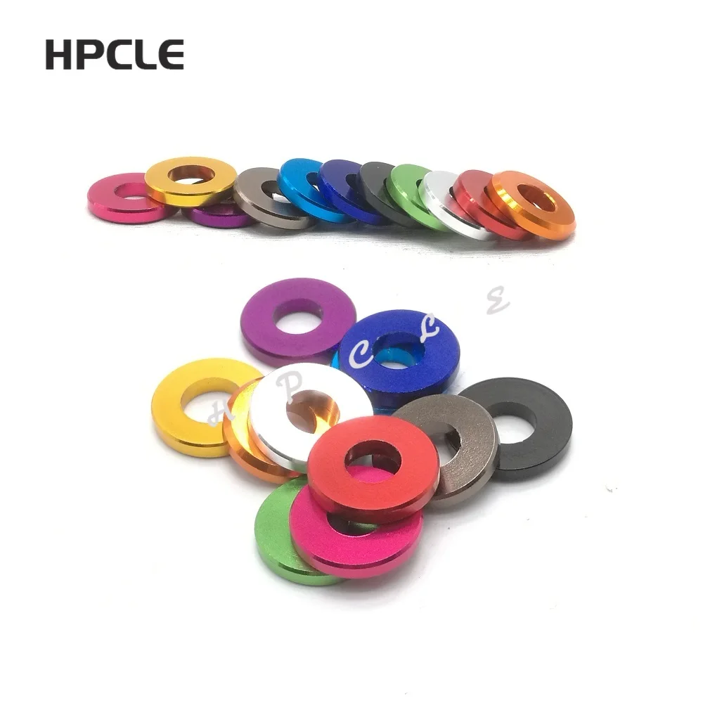 Aluminum Washers 10pcs/lot M3 M4 M5 M6 M8 M10 Aluminum Flat Gasket washer for RC part