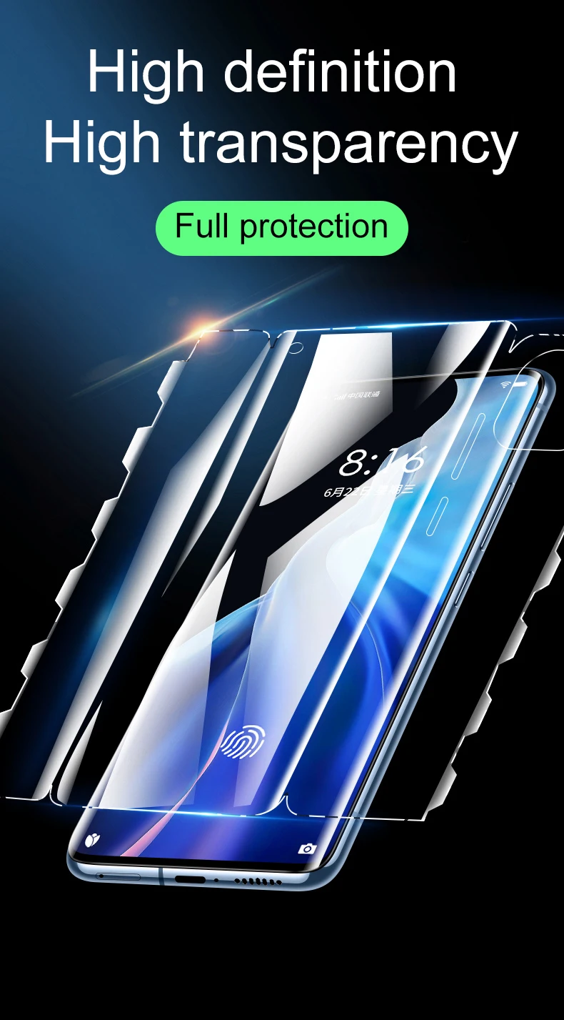 3 In 1 Coverage Reno 7Pro 5 6Pro+ Butterfly Screen Protector For OPPO Find X5Pro X3Pro X2 Front Back Hydrogel Film Reno4Pro 3Pro iphone screen protector Screen Protectors