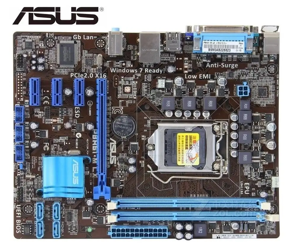 Goede ASUS P8H61 M LX originele moederbord DDR3 LGA 1155 USB2.0 16GB voor I3 I5 I7 22 32nm H61 Desktop moederbord