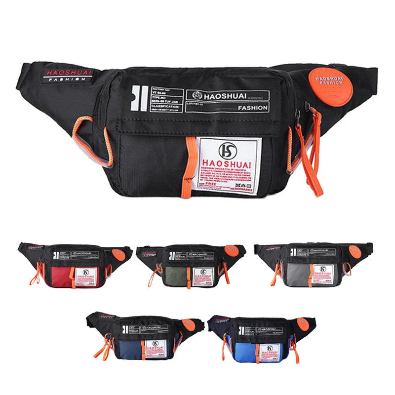 Riñonera de nailon resistente al agua para hombre, bolso de cintura informal, de viaje, para ciclismo, cinturón cadera, bandolera, monedero, riñonera de pecho - AliExpress