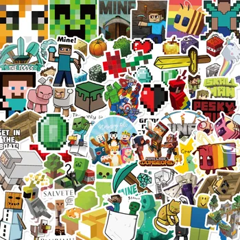 

50 Minecrafted Skateboard Fashion Brand Logo Waterproof Sticker For Luggage Car Guaitar Skateboard Phone Laptop Bicycle Sticker